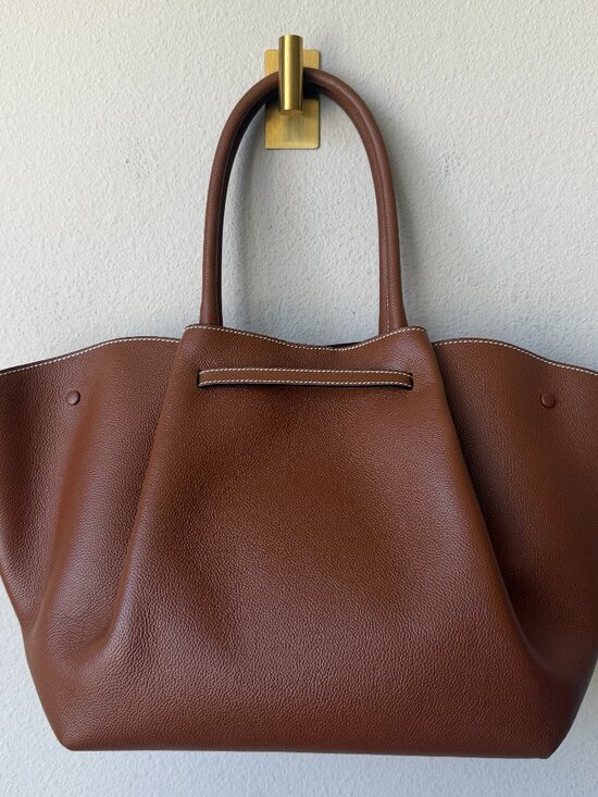 NEW DeMellier The New York Tote Bag in Tan Small Grain Leather - Picture 3 of 10